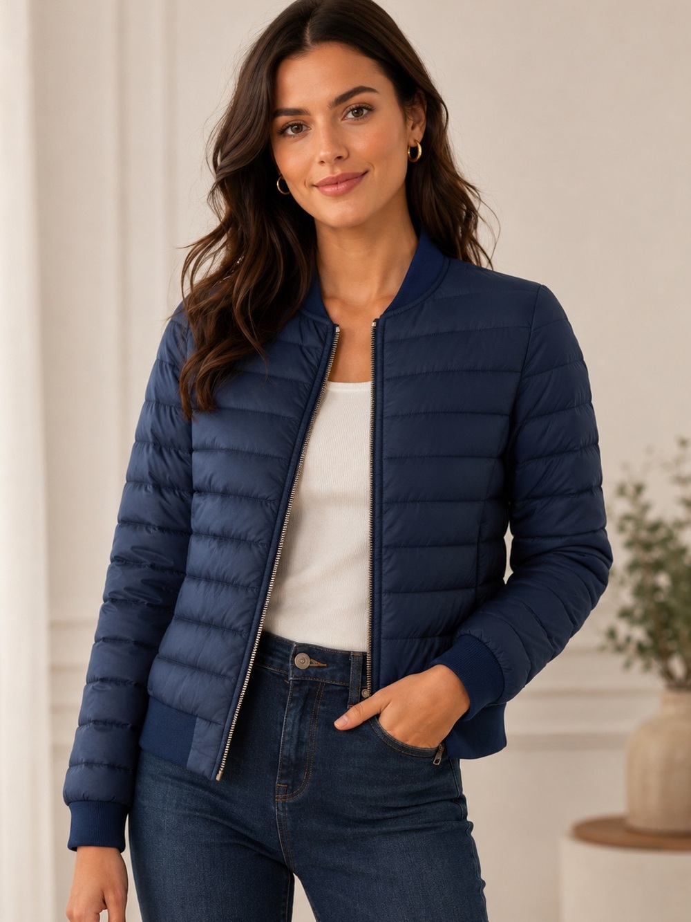 Ralph Lauren Small Blue Puffer Jacket with Quilted Design